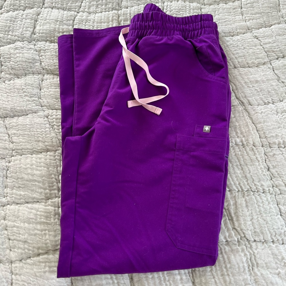 FIGS- magic purple High waisted yola scrub pants